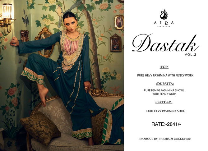 Dastak Vol 2 By Aiqa Wedding Wear Pashmina Salwar Kameez Wholesale Shop in Surat